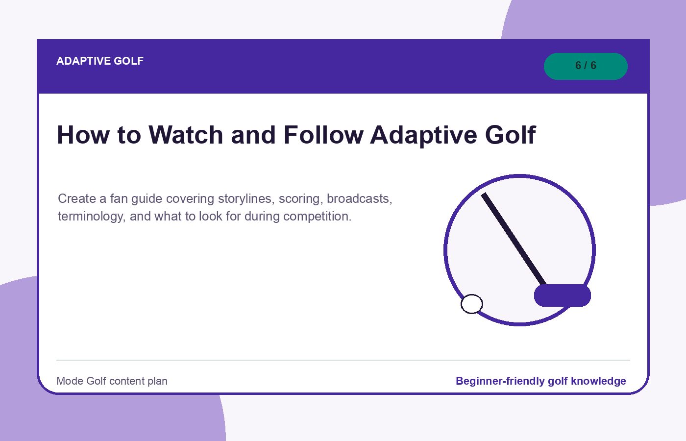 How to Watch and Follow Adaptive Golf illustration