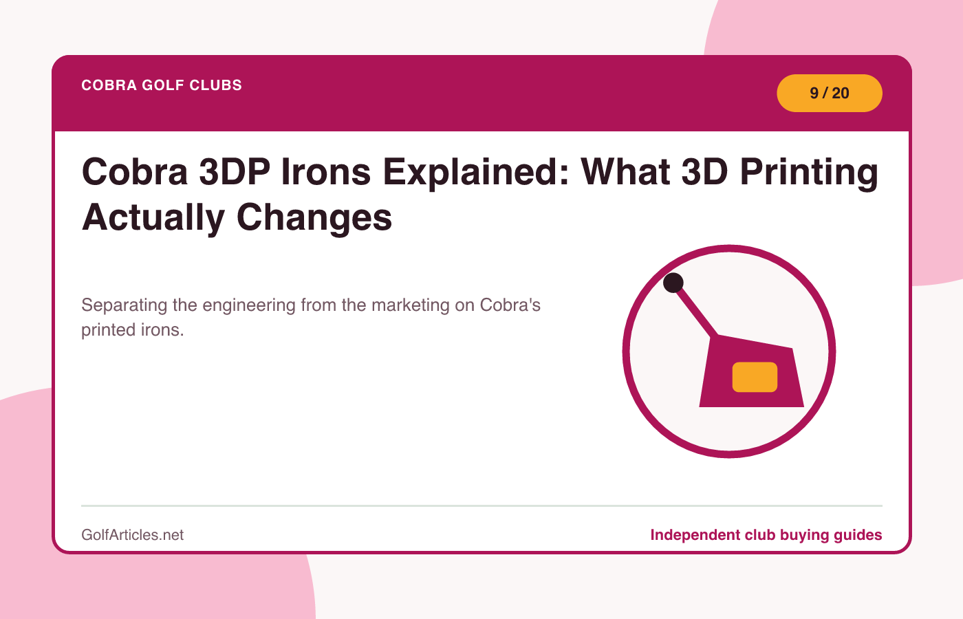 Cobra 3DP Irons Explained: What 3D Printing Actually Changes illustration