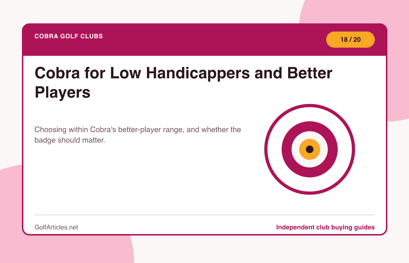 Cobra for Low Handicappers and Better Players illustration