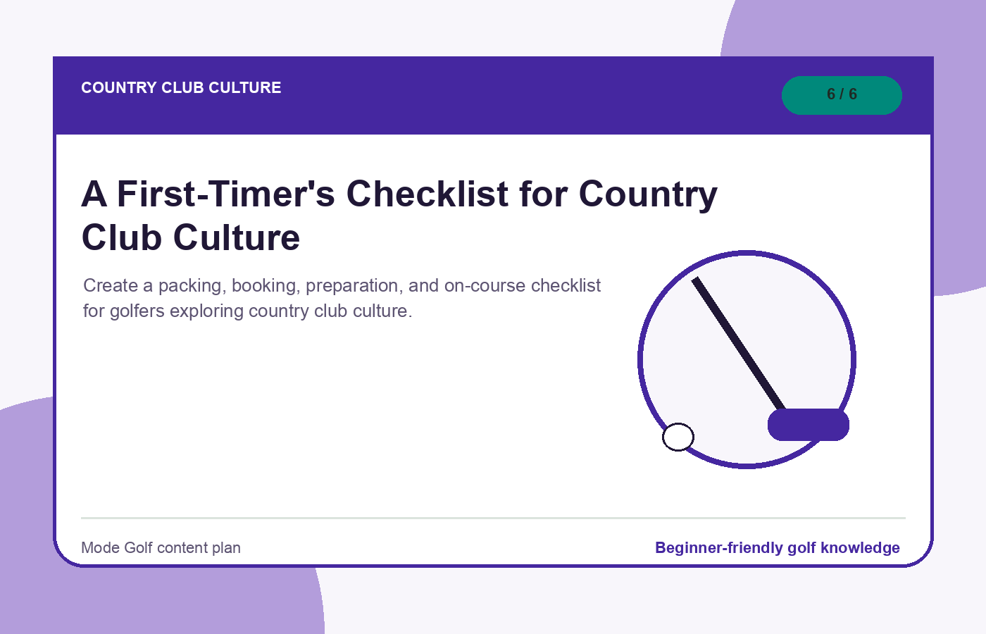A First-Timer's Checklist for Country Club Culture illustration