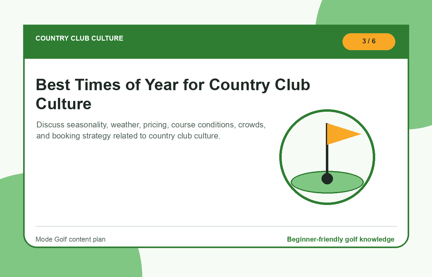 Best Times of Year for Country Club Culture illustration