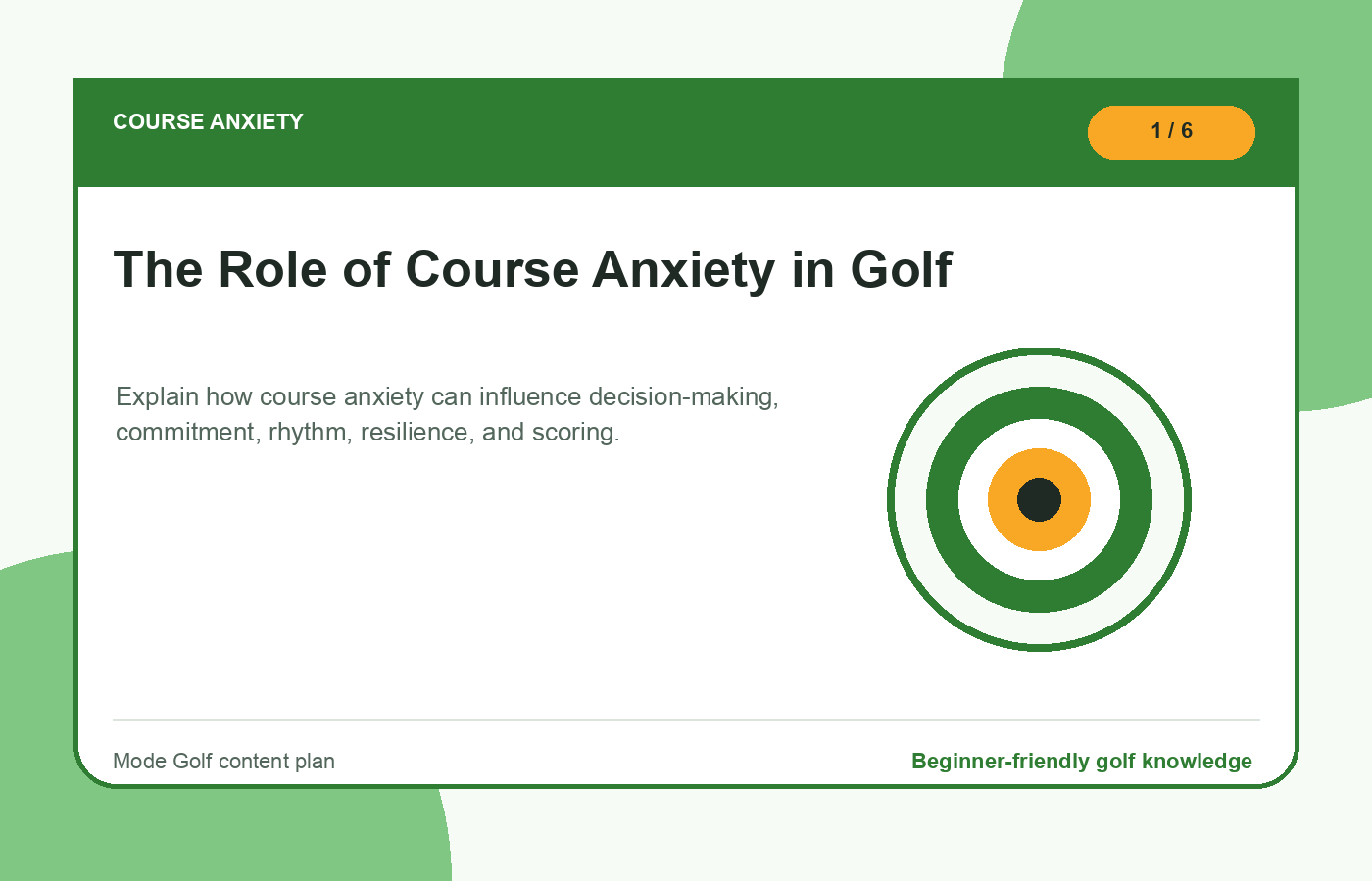 The Role of Course Anxiety in Golf illustration