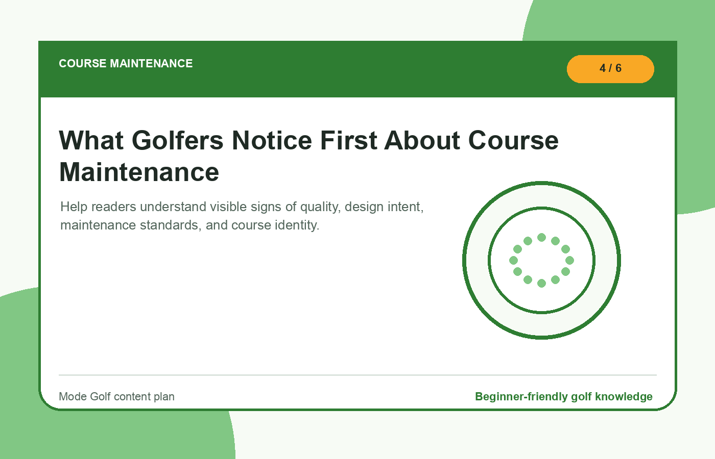 What Golfers Notice First About Course Maintenance illustration