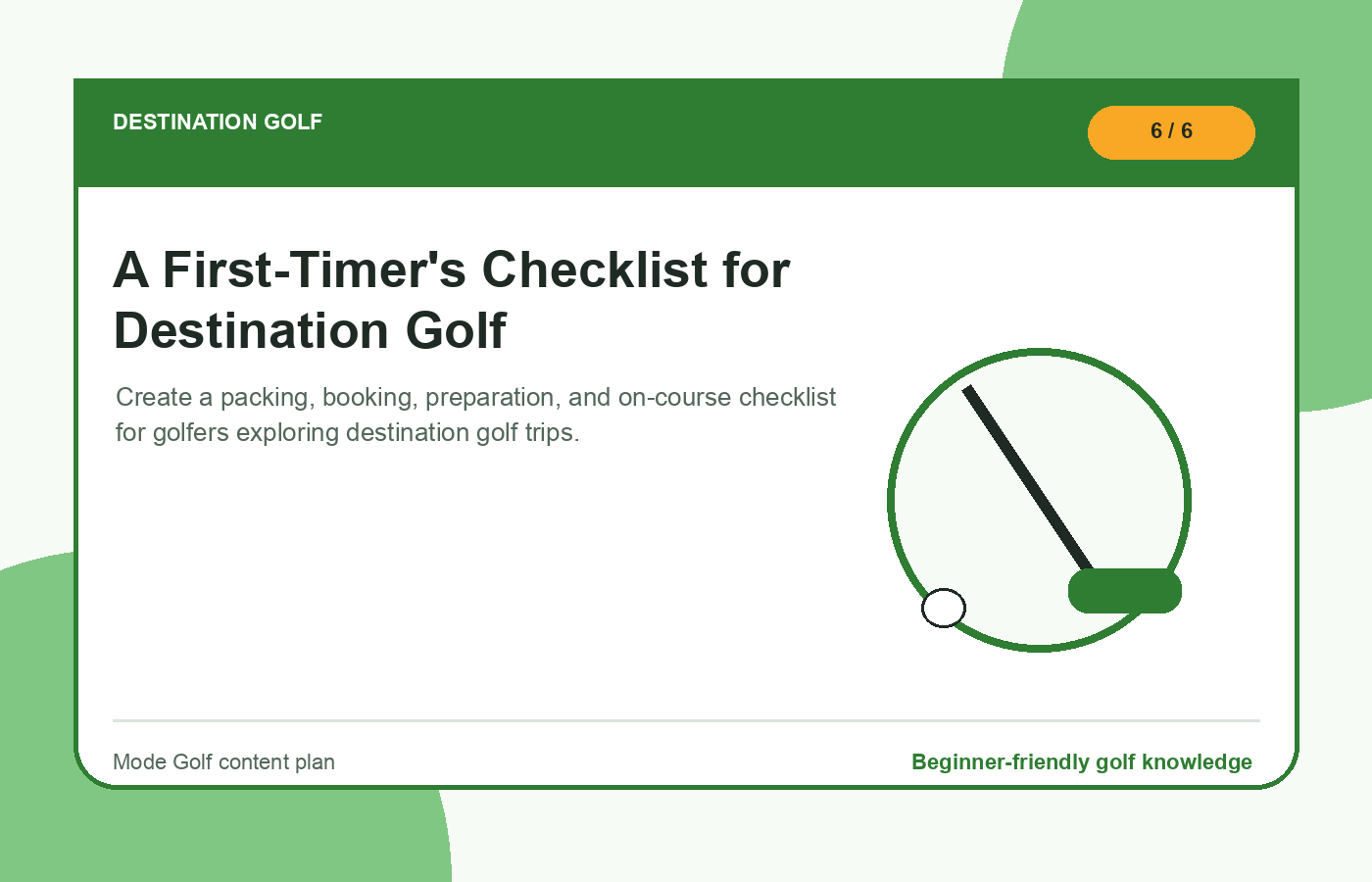 A First-Timer's Checklist for Destination Golf illustration