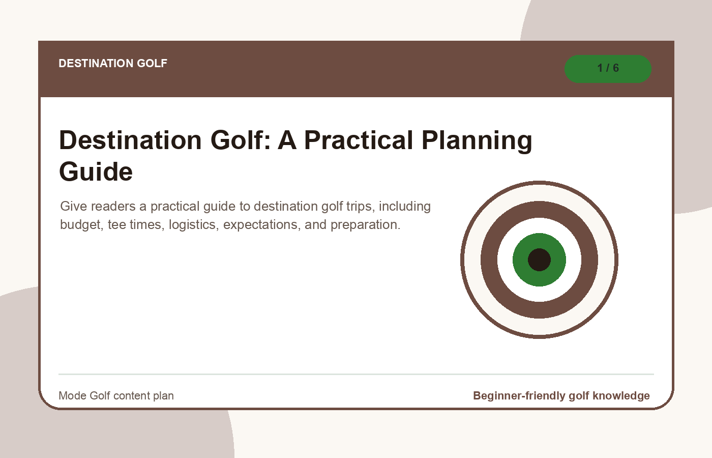 Destination Golf: A Practical Planning Guide illustration
