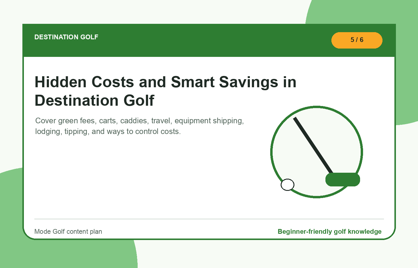 Hidden Costs and Smart Savings in Destination Golf illustration