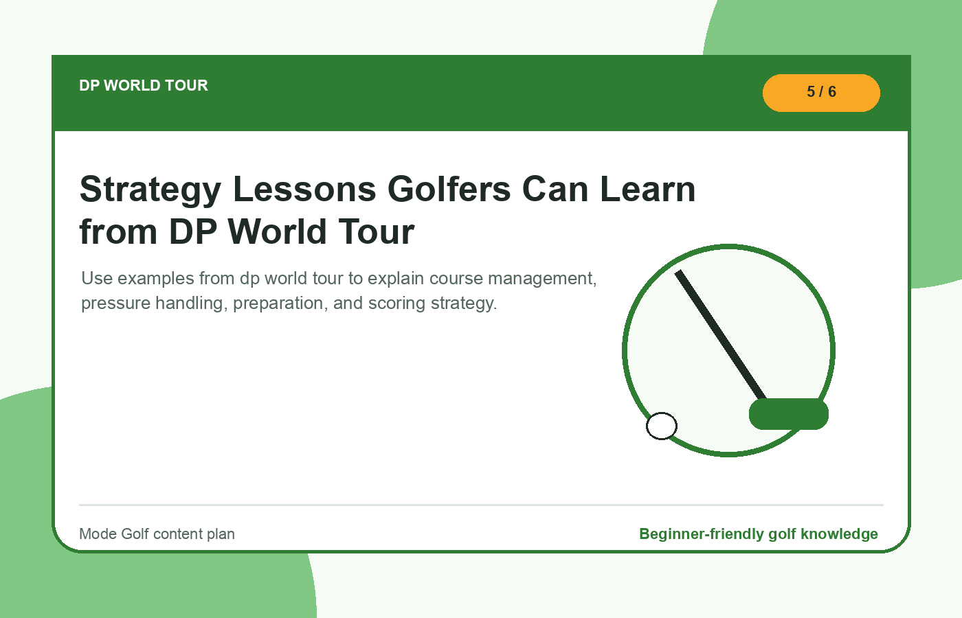Strategy Lessons Golfers Can Learn from DP World Tour illustration