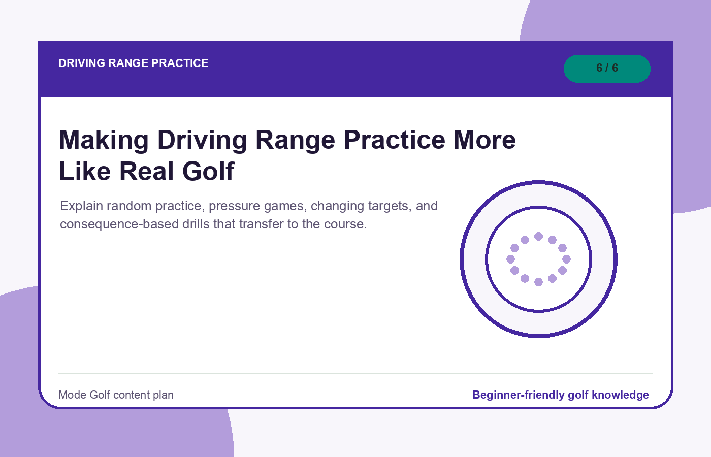 Making Driving Range Practice More Like Real Golf illustration