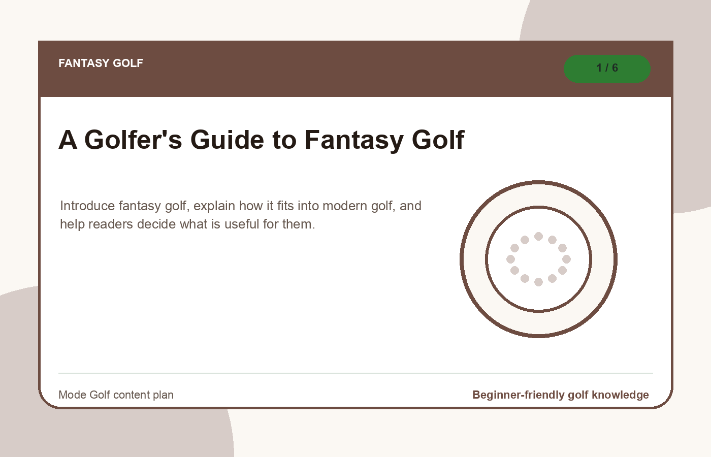 A Golfer's Guide to Fantasy Golf illustration