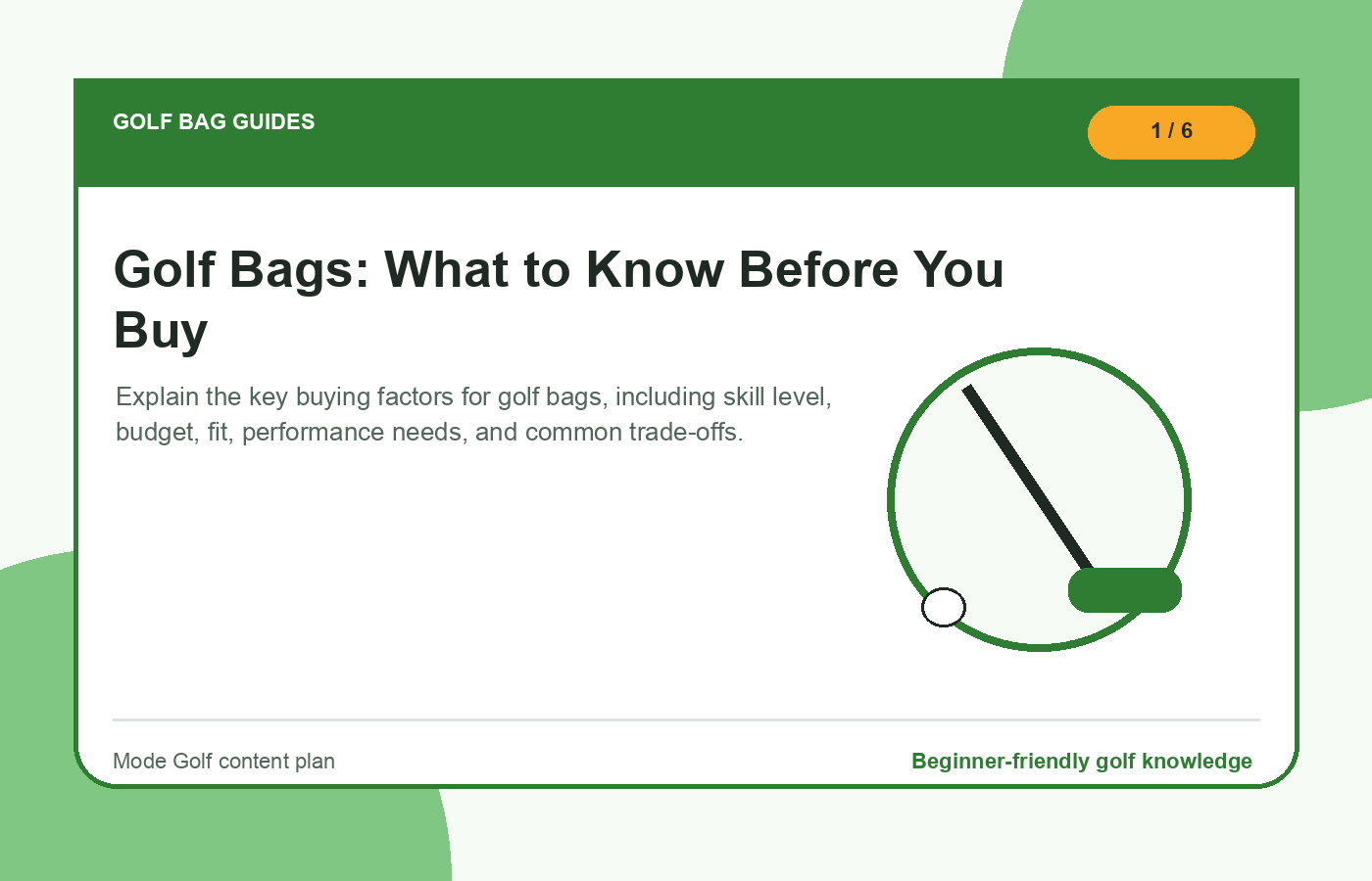 Golf Bags: What to Know Before You Buy illustration