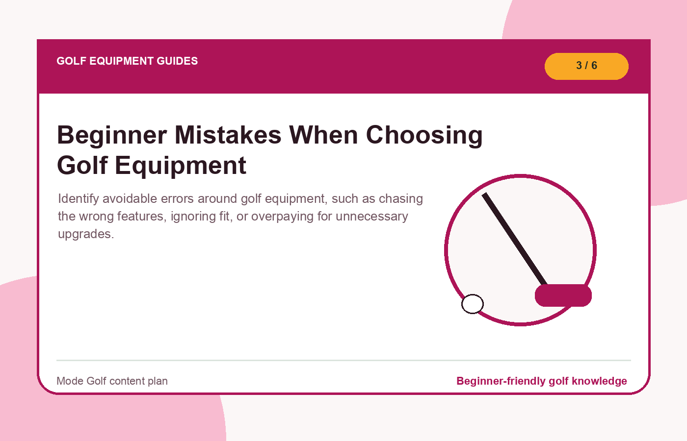 Beginner Mistakes When Choosing Golf Equipment illustration
