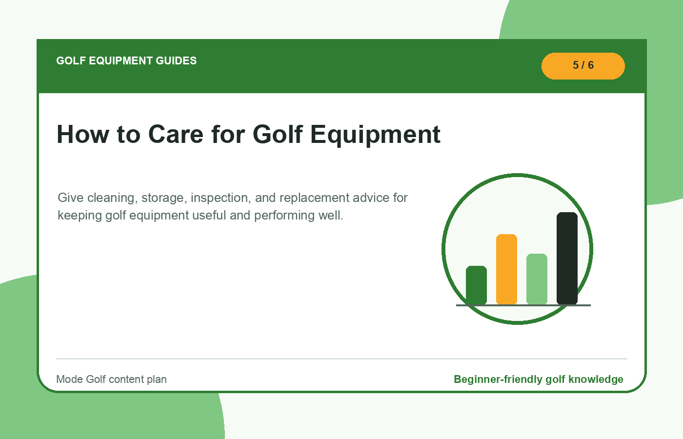 How to Care for Golf Equipment illustration