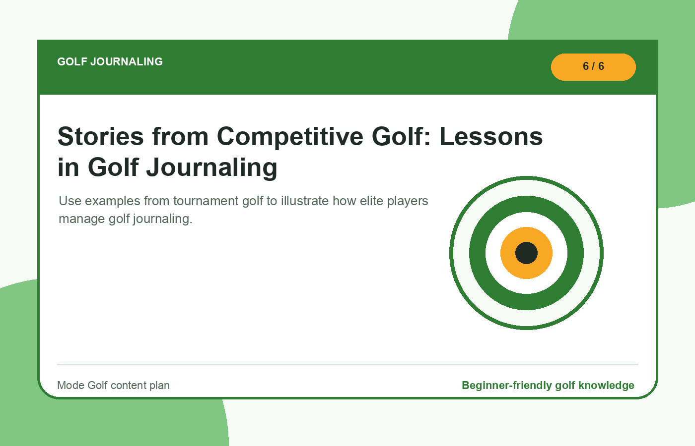 Stories from Competitive Golf: Lessons in Golf Journaling illustration