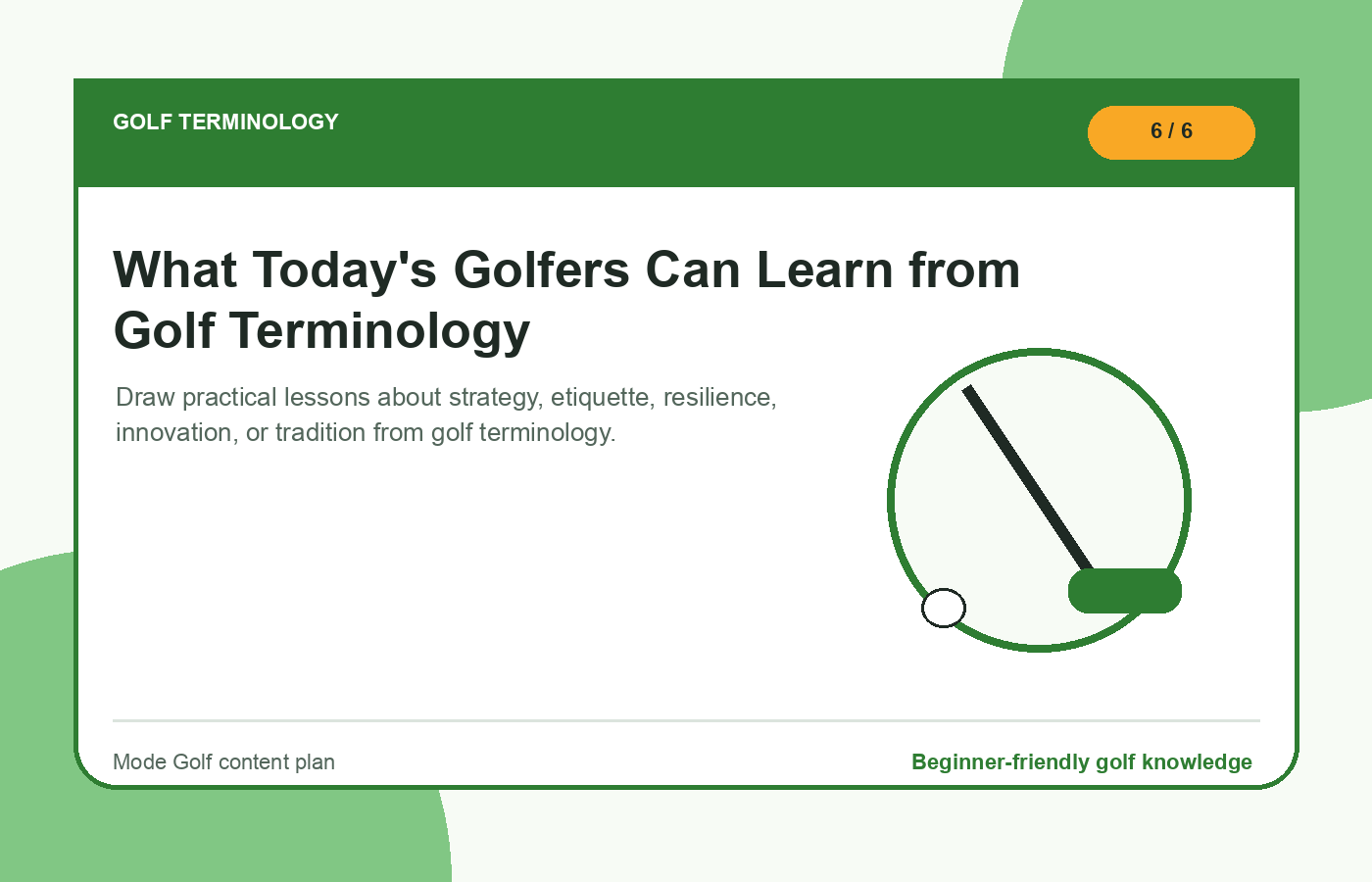 What Today's Golfers Can Learn from Golf Terminology illustration