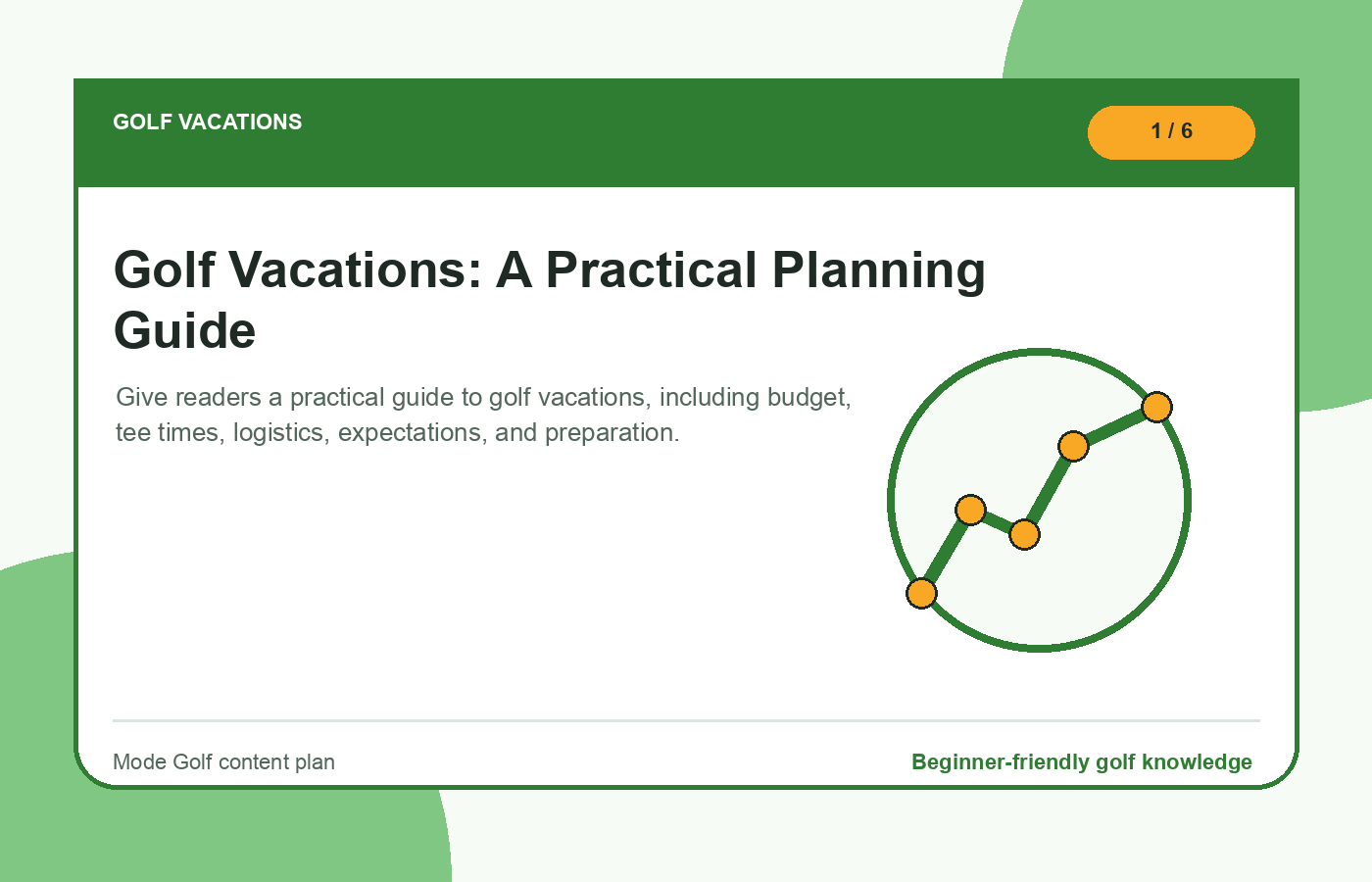 Golf Vacations: A Practical Planning Guide illustration