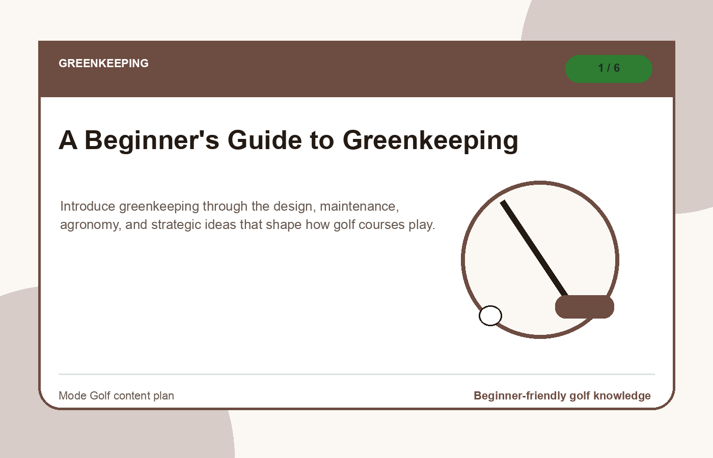 A Beginner's Guide to Greenkeeping illustration