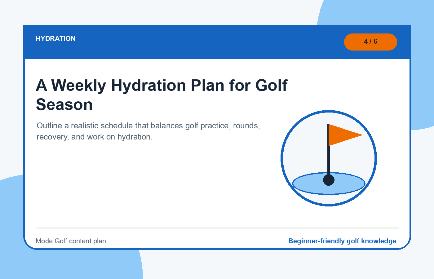 A Weekly Hydration Plan for Golf Season illustration
