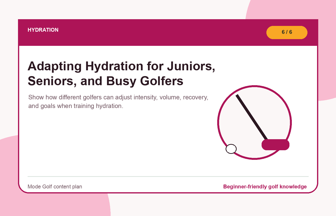 Adapting Hydration for Juniors, Seniors, and Busy Golfers illustration