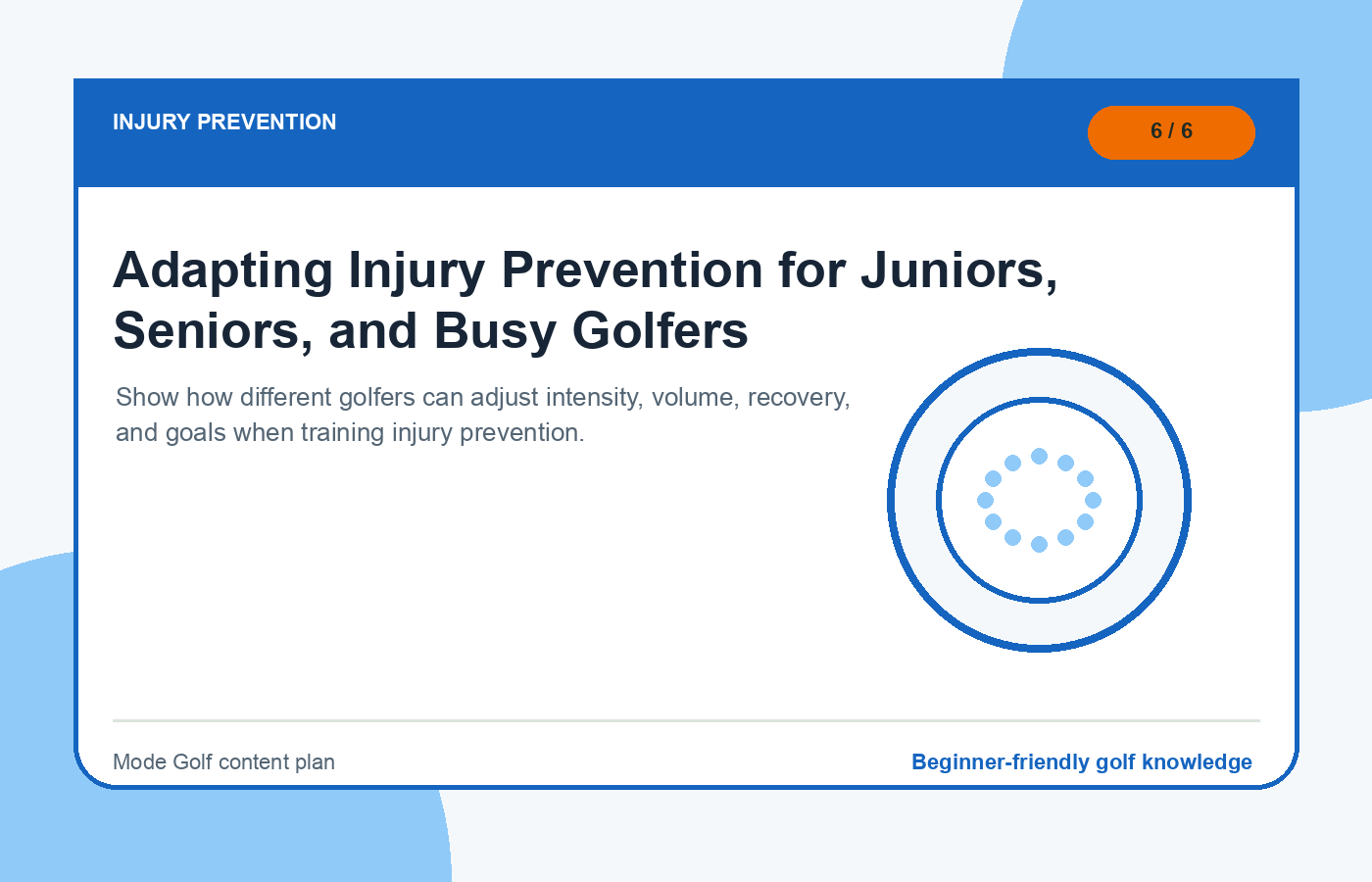Adapting Injury Prevention for Juniors, Seniors, and Busy Golfers illustration