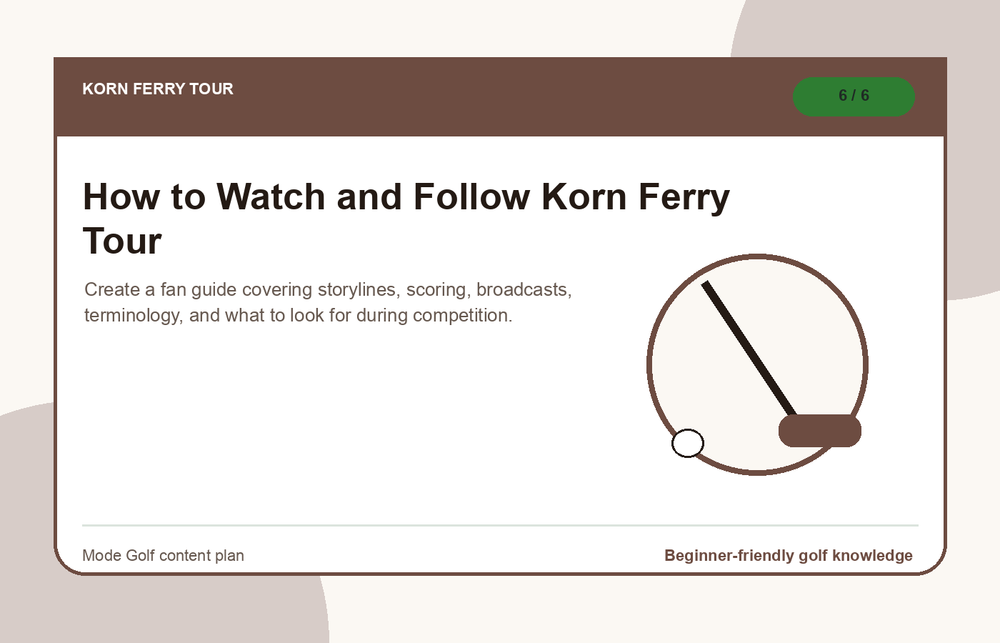 How to Watch and Follow Korn Ferry Tour illustration