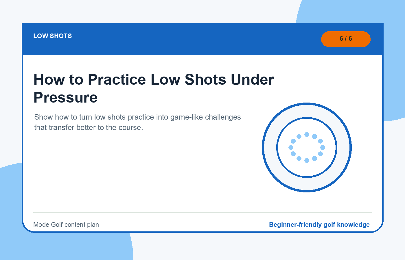 How to Practice Low Shots Under Pressure illustration
