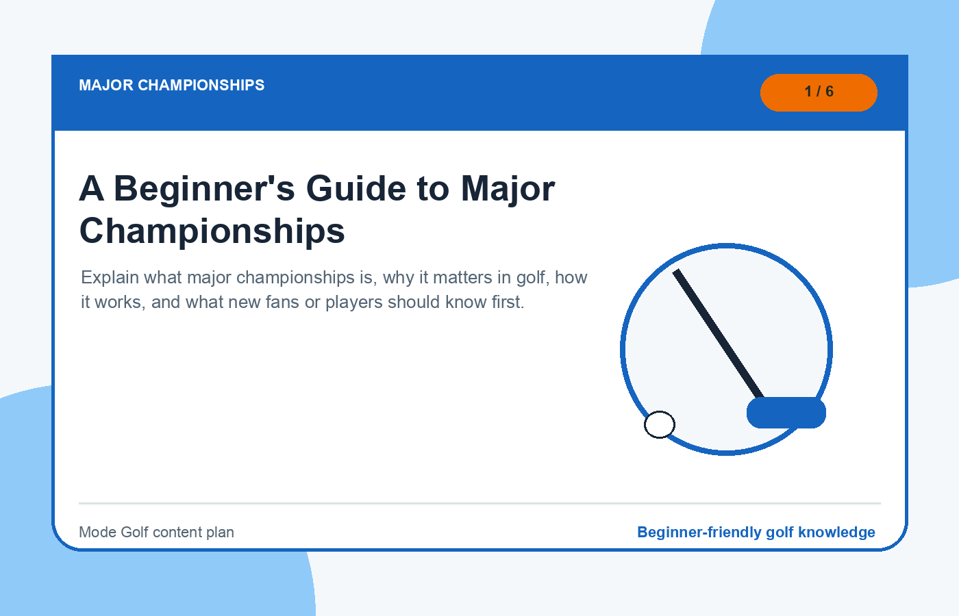 A Beginner's Guide to Major Championships illustration