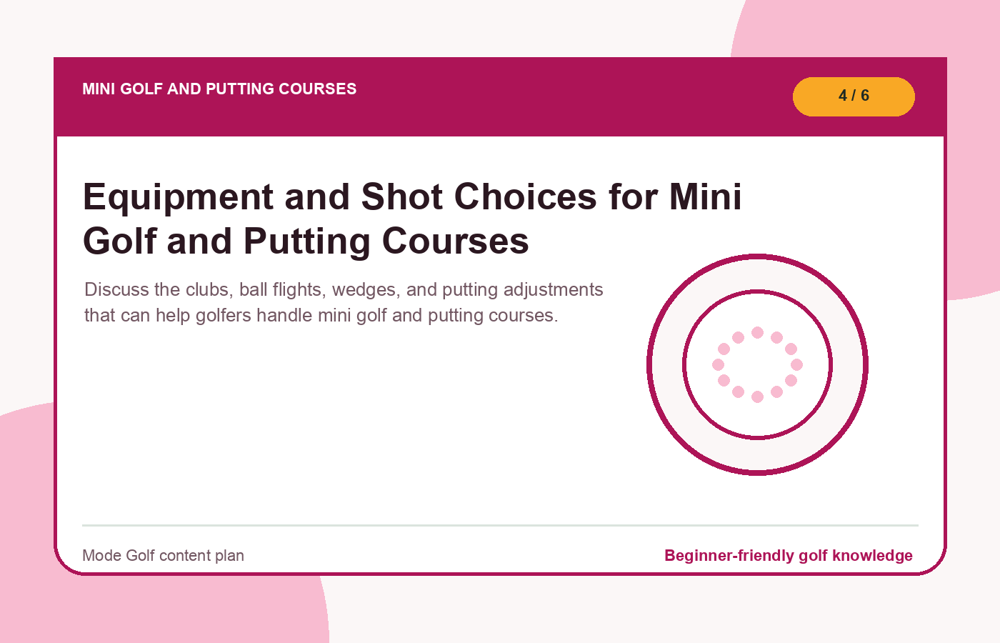 Equipment and Shot Choices for Mini Golf and Putting Courses illustration