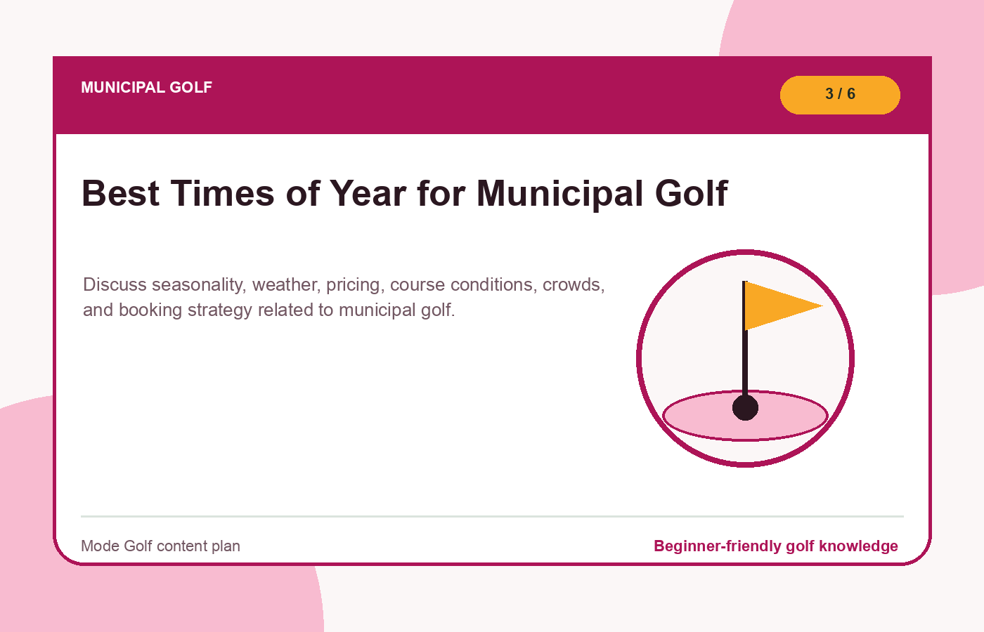 Best Times of Year for Municipal Golf illustration