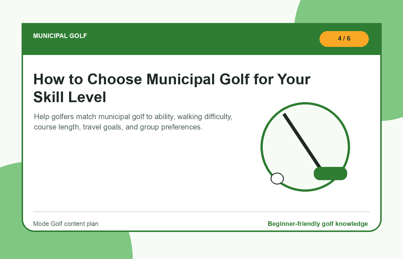 How to Choose Municipal Golf for Your Skill Level illustration