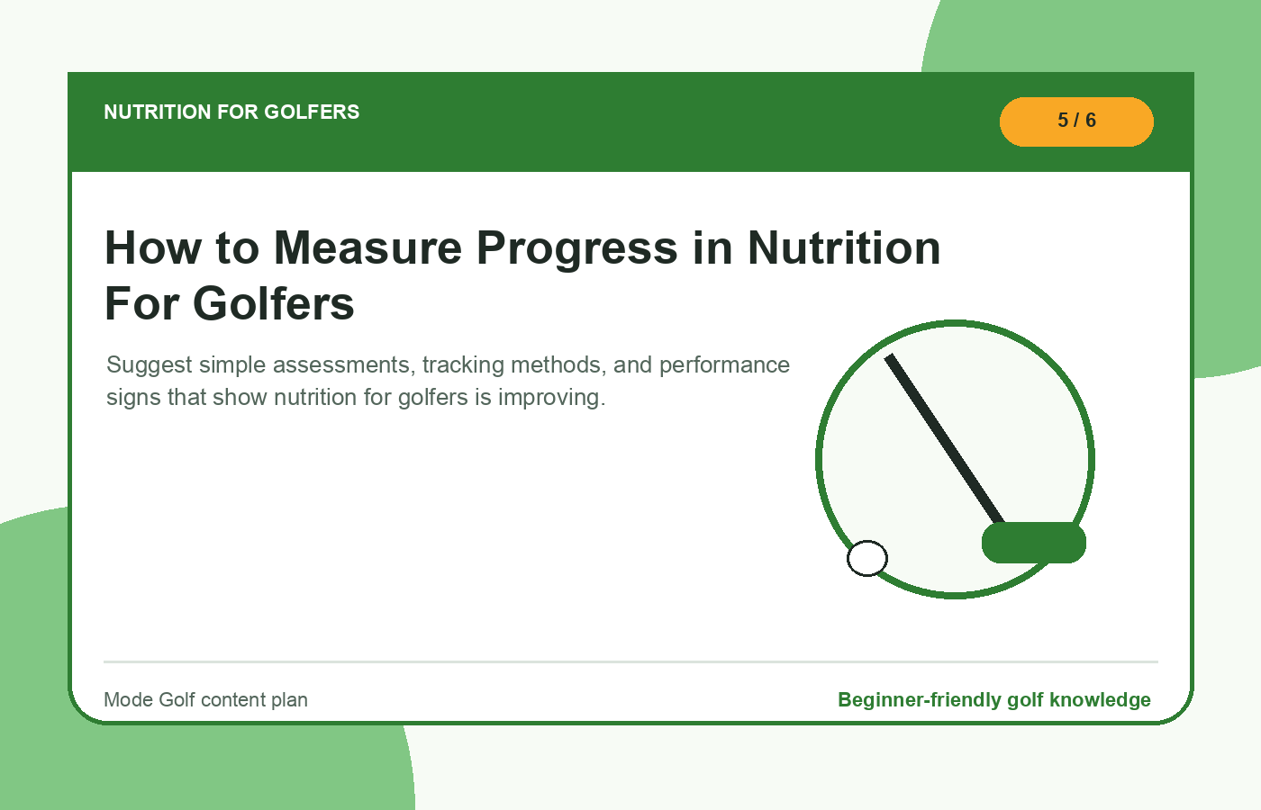 How to Measure Progress in Nutrition For Golfers illustration