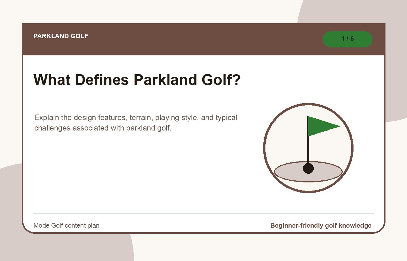 What Defines Parkland Golf? illustration