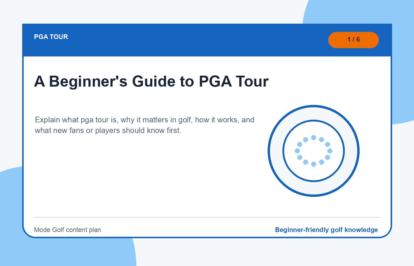 A Beginner's Guide to PGA Tour illustration