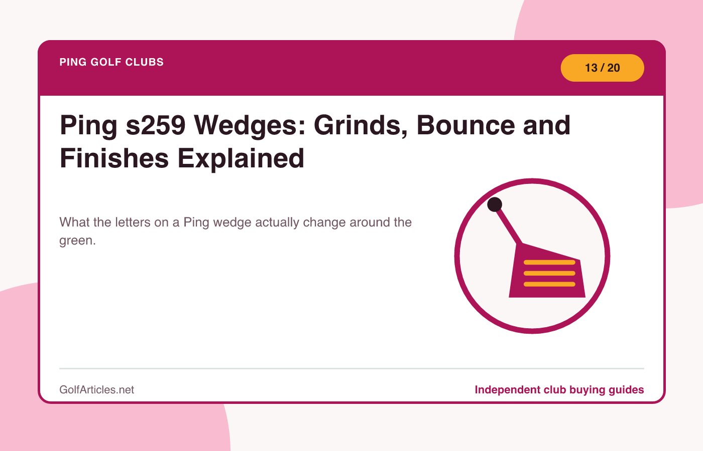 Ping s259 Wedges: Grinds, Bounce and Finishes Explained illustration
