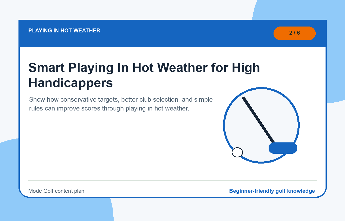 Smart Playing In Hot Weather for High Handicappers illustration