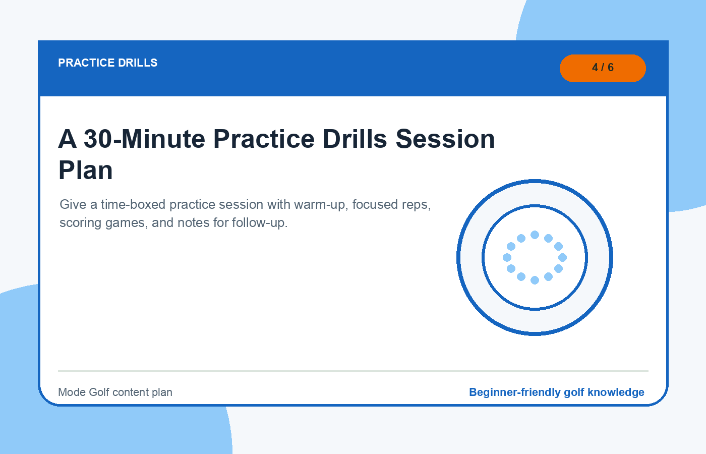 A 30-Minute Practice Drills Session Plan illustration
