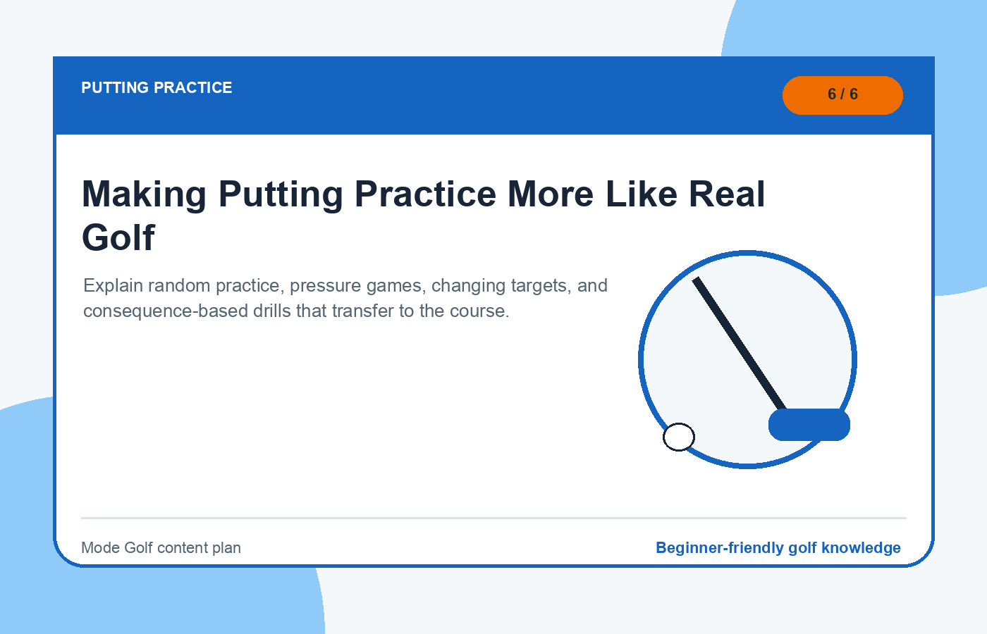 Making Putting Practice More Like Real Golf illustration