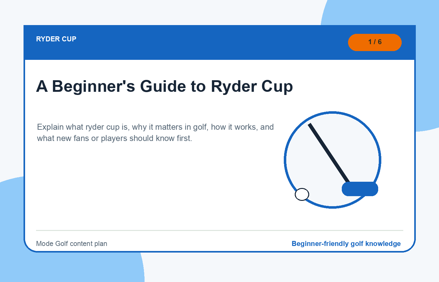 A Beginner's Guide to Ryder Cup illustration