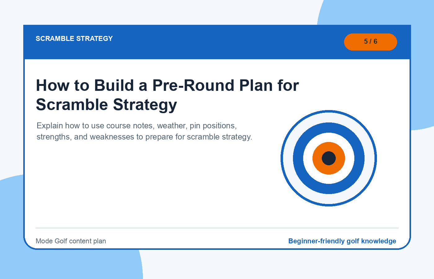 How to Build a Pre-Round Plan for Scramble Strategy illustration