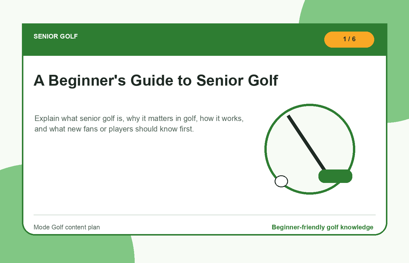 A Beginner's Guide to Senior Golf illustration