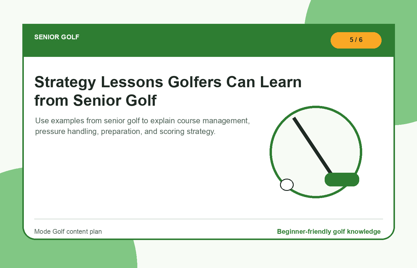 Strategy Lessons Golfers Can Learn from Senior Golf illustration