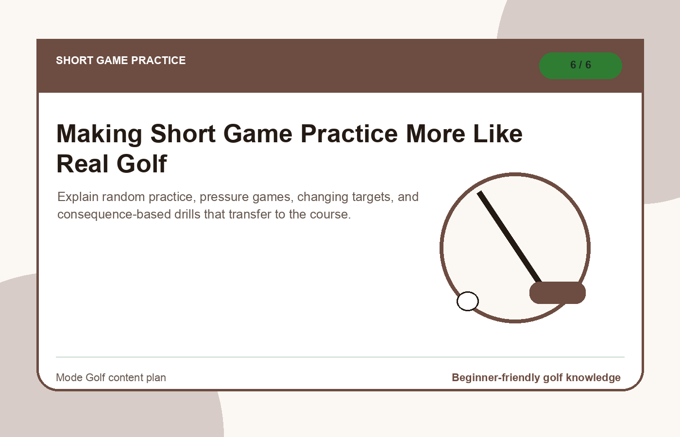 Making Short Game Practice More Like Real Golf illustration
