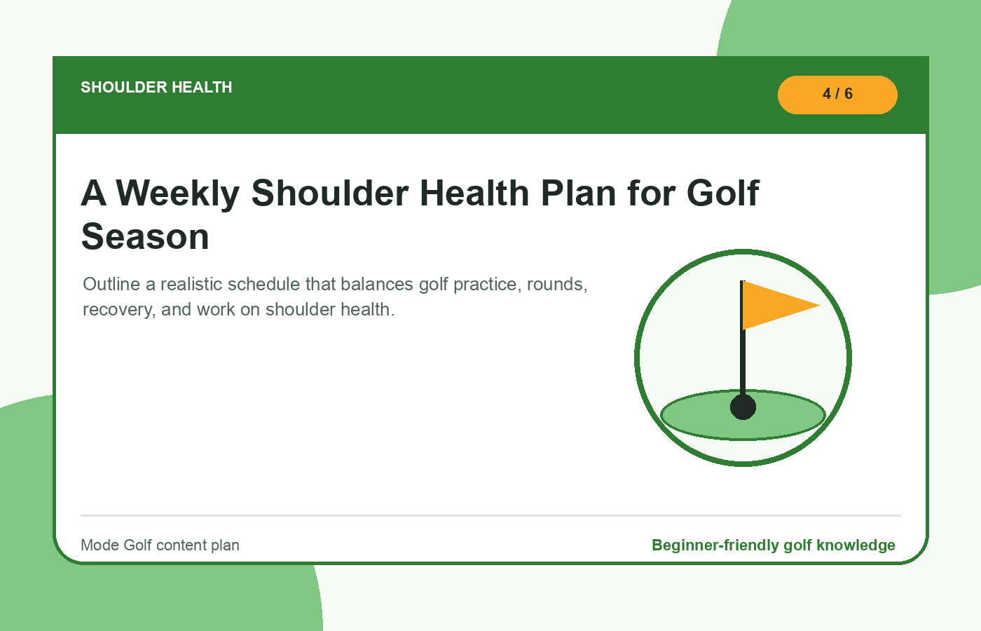 A Weekly Shoulder Health Plan for Golf Season illustration