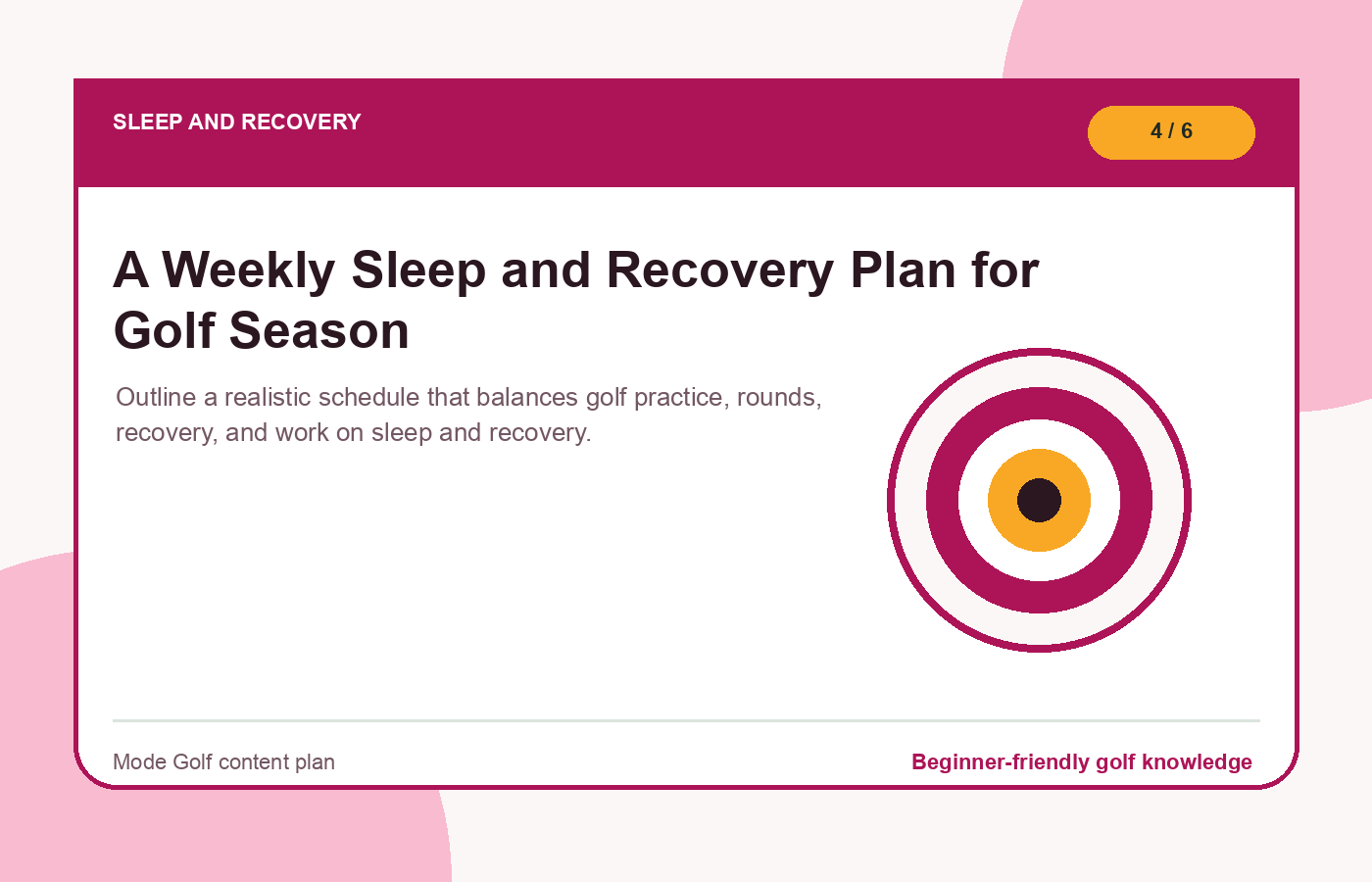 A Weekly Sleep and Recovery Plan for Golf Season illustration