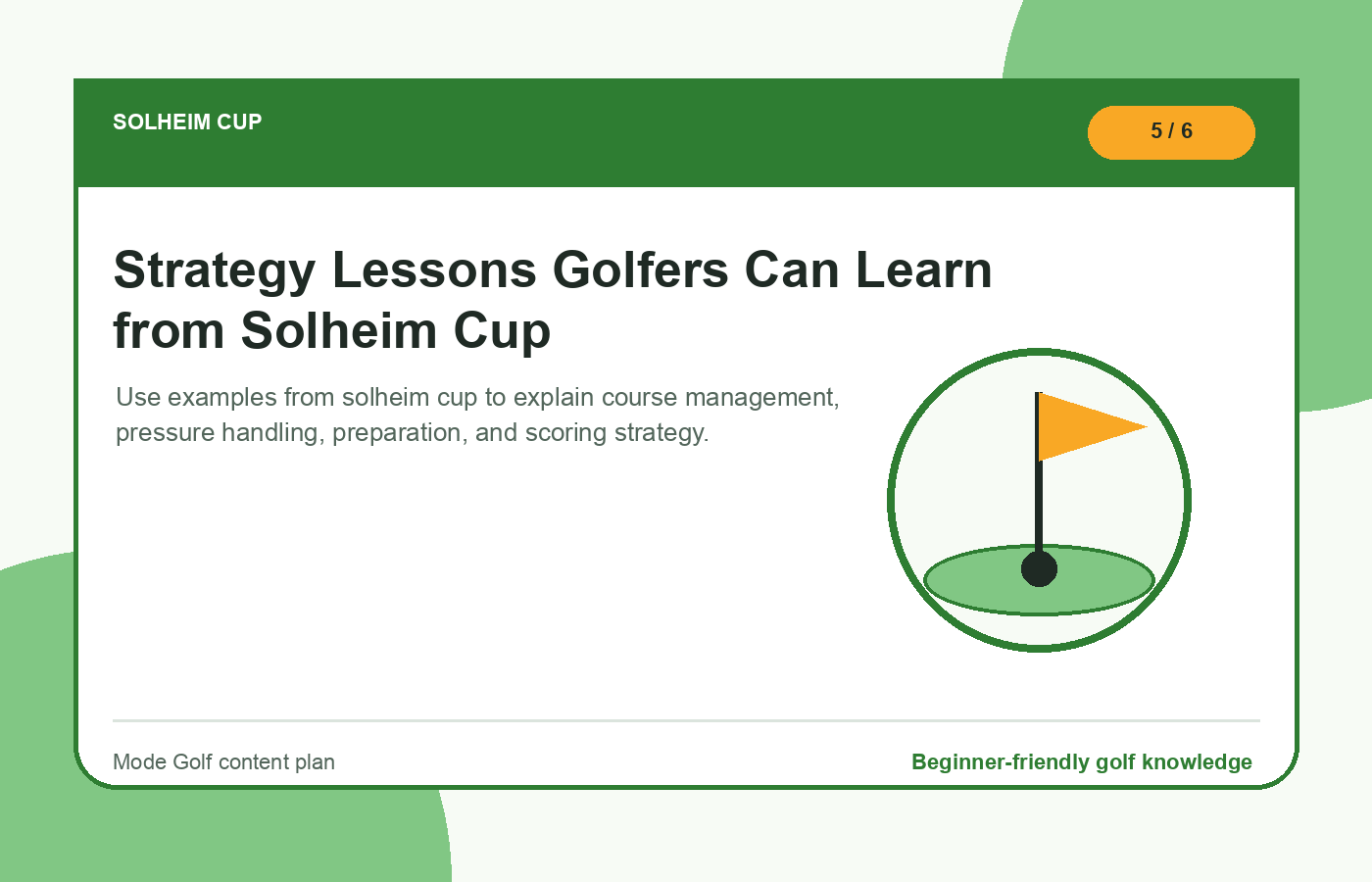 Strategy Lessons Golfers Can Learn from Solheim Cup illustration