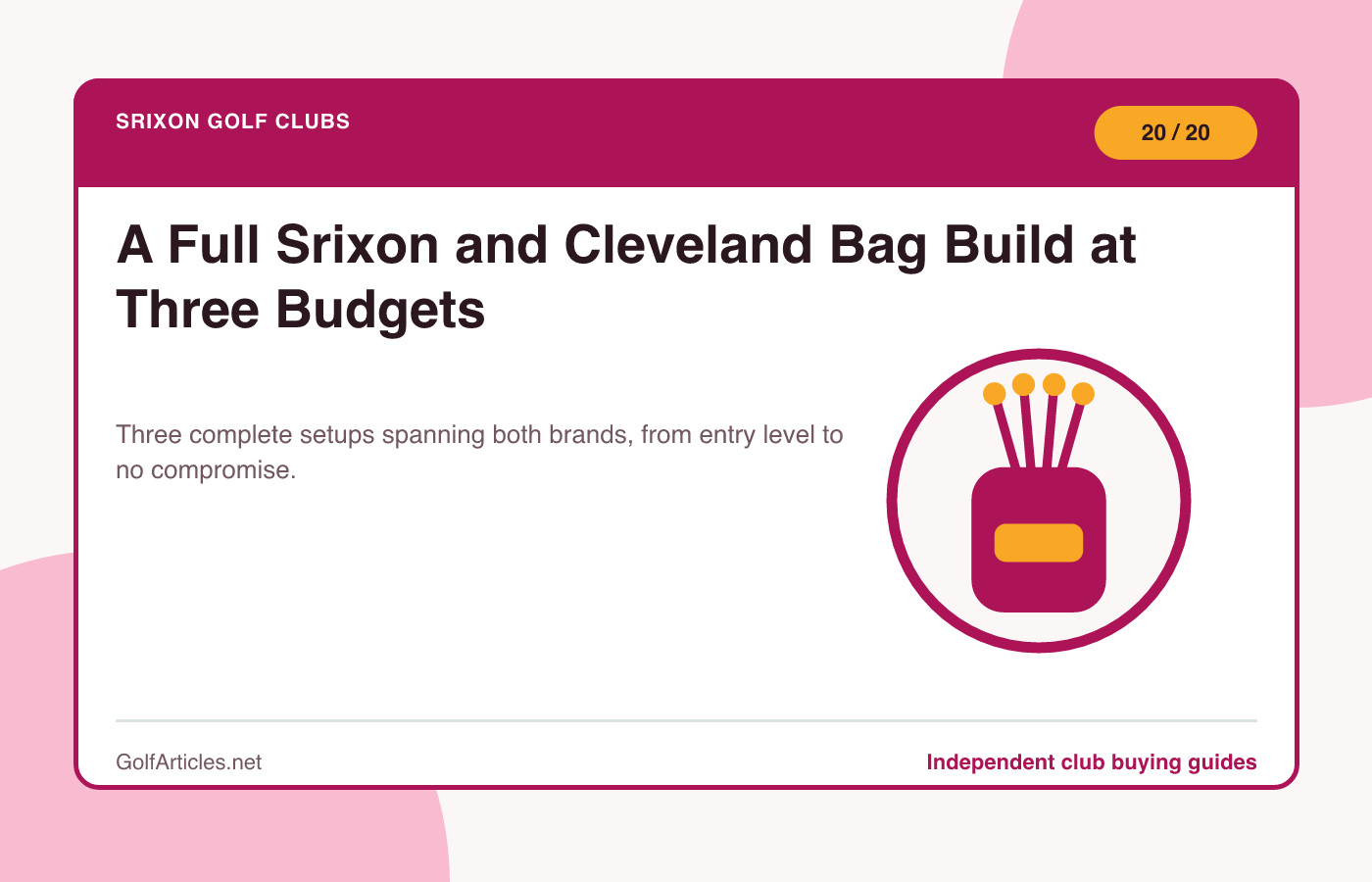 A Full Srixon and Cleveland Bag Build at Three Budgets illustration