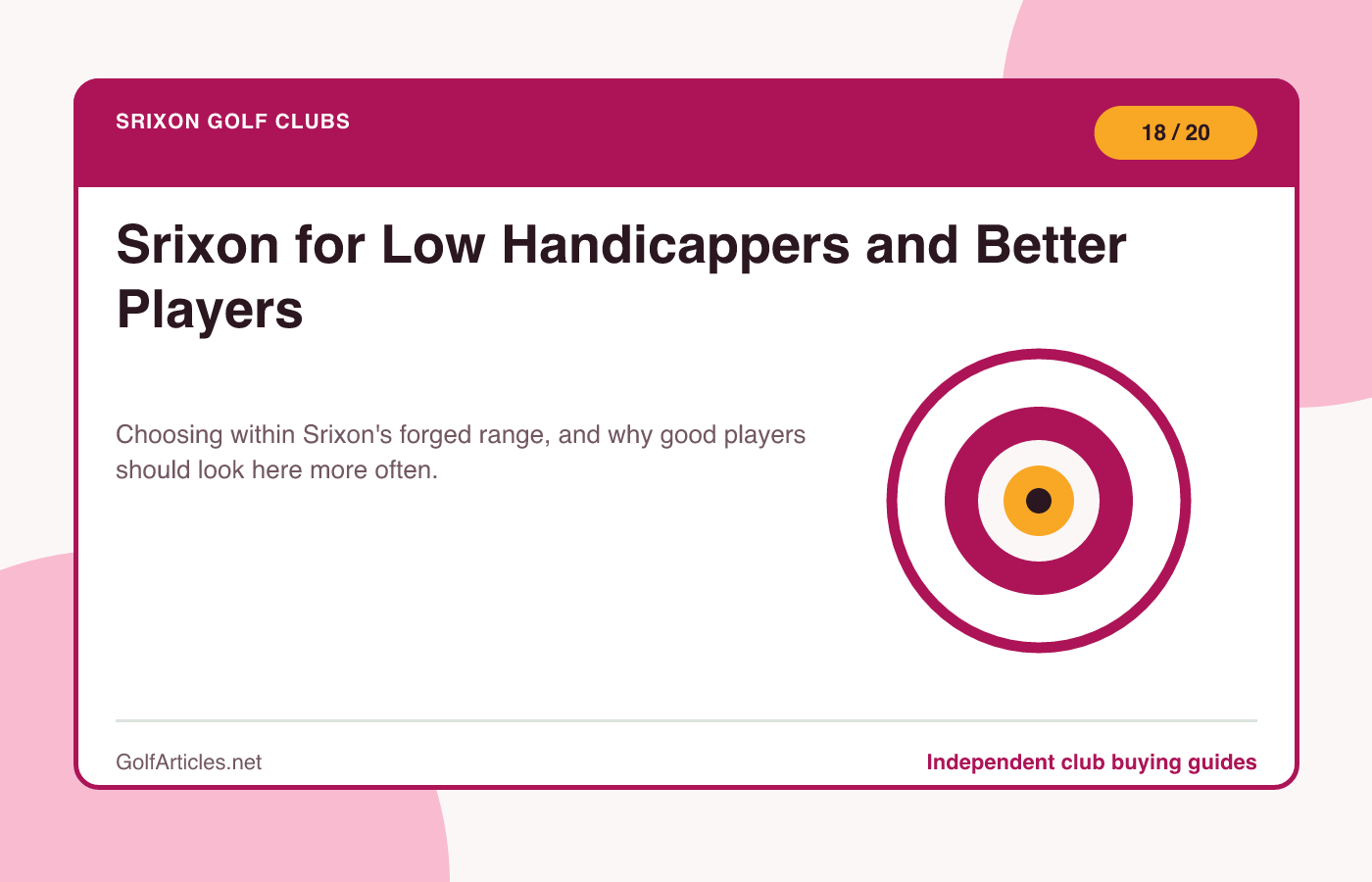 Srixon for Low Handicappers and Better Players illustration
