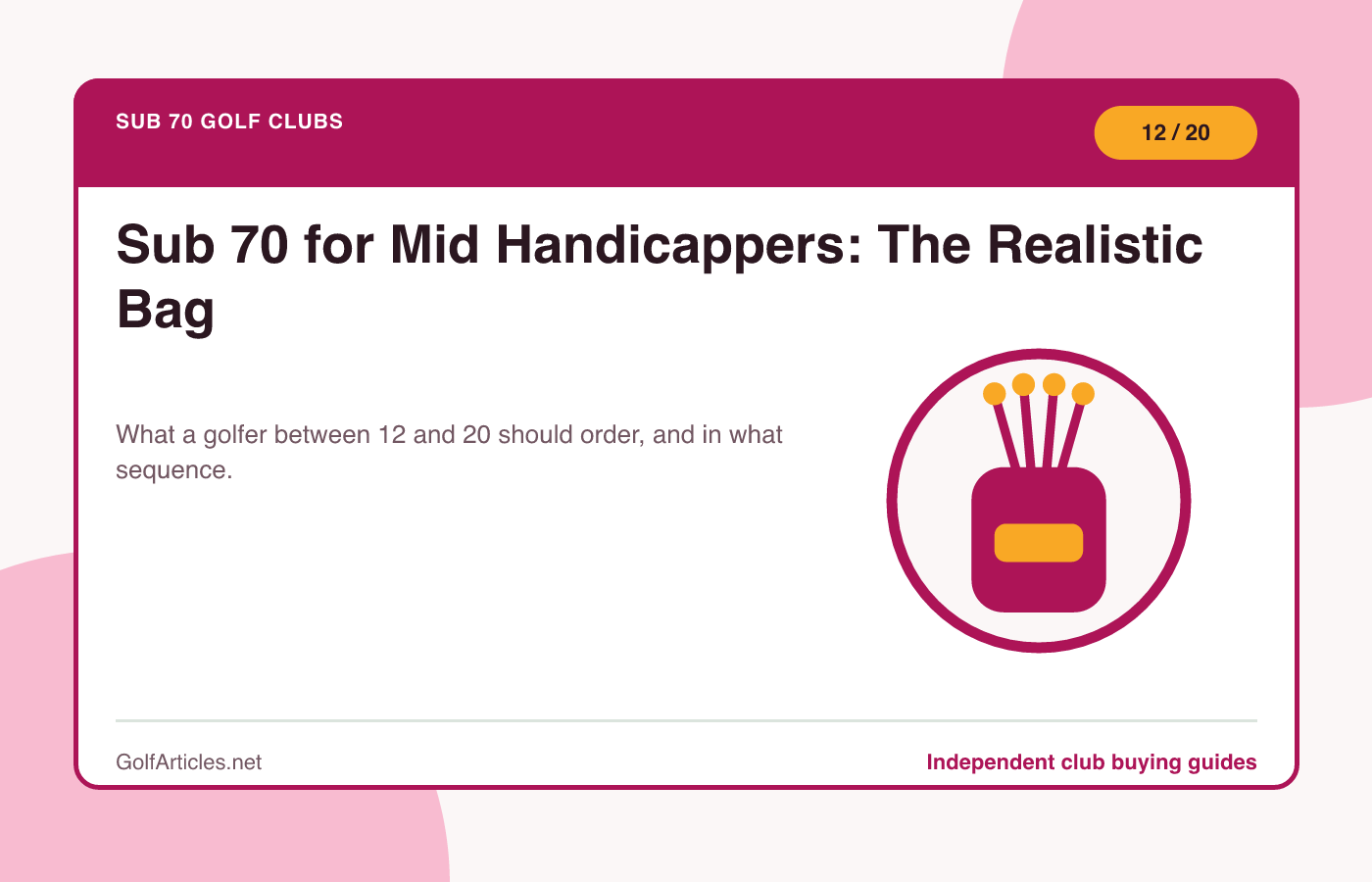 Sub 70 for Mid Handicappers: The Realistic Bag illustration