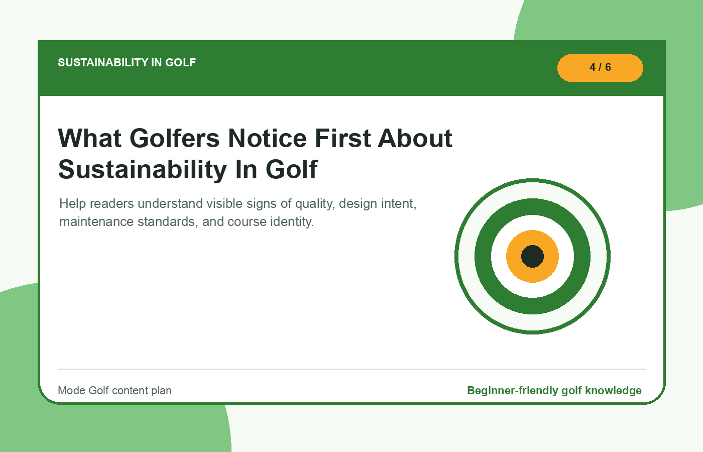 What Golfers Notice First About Sustainability In Golf illustration