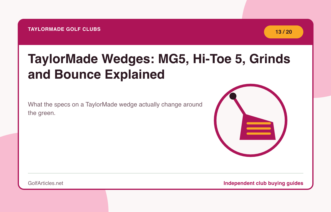 TaylorMade Wedges: MG5, Hi-Toe 5, Grinds and Bounce Explained illustration