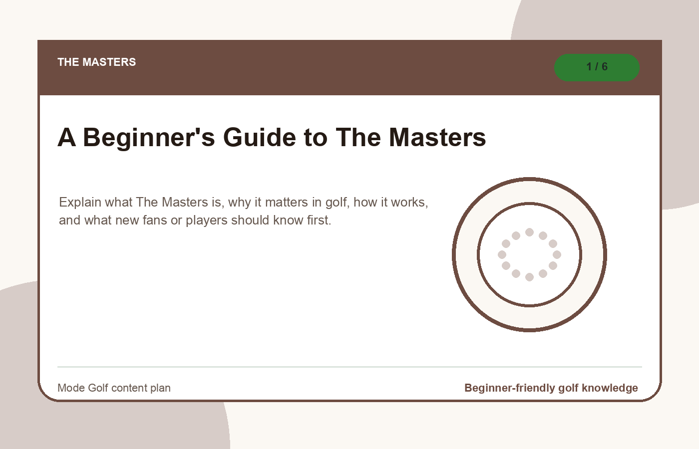 A Beginner's Guide to The Masters illustration